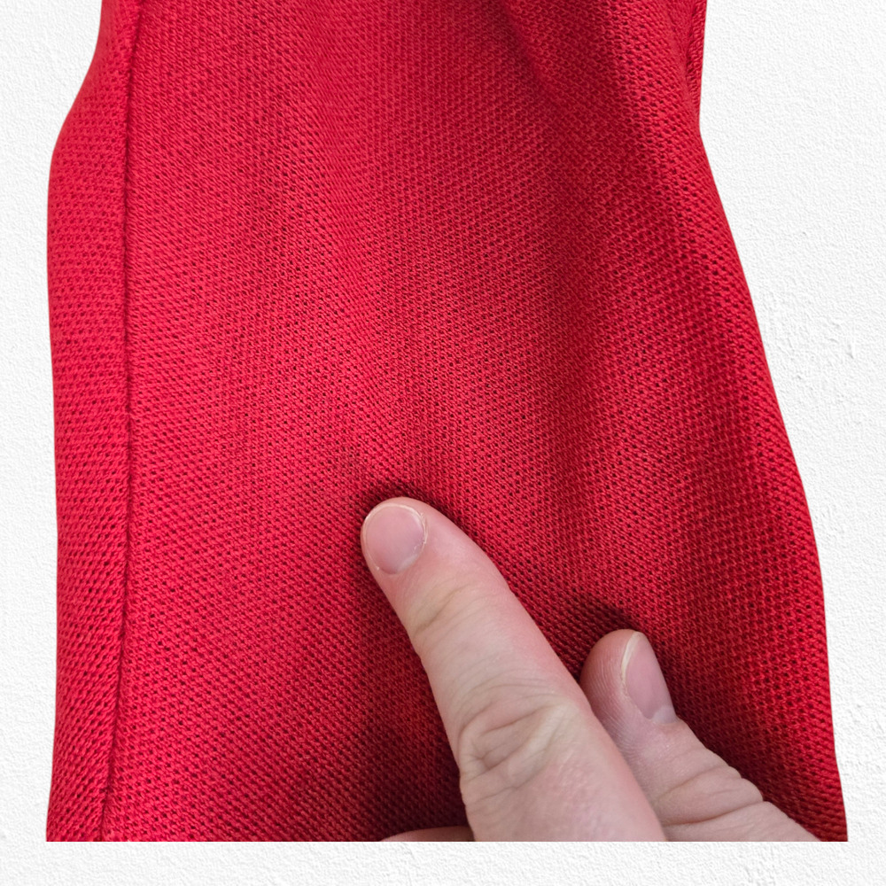 Vintage 1950s Red Wool Gold Button Cropped Jacket Pencil Skirt Suit Size 2 USA - Picture 5 of 16